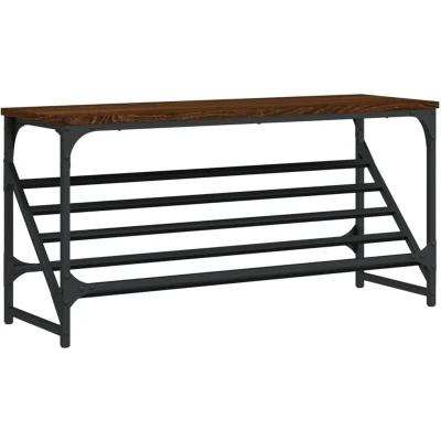 Image of vidaXL Shoe Rack Brown Oak 90x30x45 cm Engineered Wood