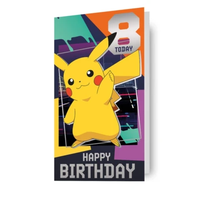 Image of Danilo Promotions, Multi ,9 x 5, PK030 Age 8 Pokemon, Happy 8th Birthday Card