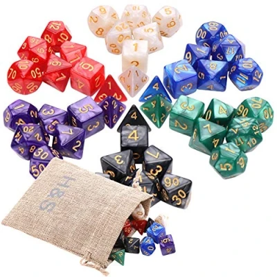 Image of H&amp;S 42pcs DND Dice 6 Sets Dungeons and Dragons Set 7 Sided Polyhedral D&amp;D RPG MTG Table Game Dungeon Dragon Gaming Pack D20 Starter