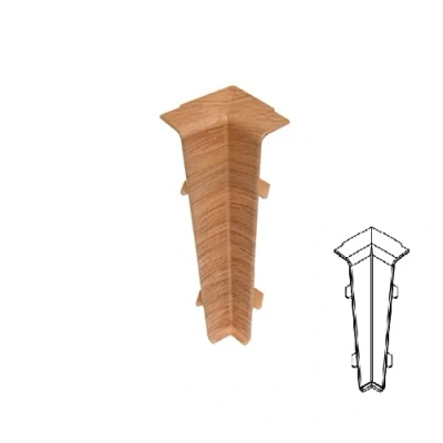 Image of Plastic Skirting Board High Line 2.5m PVC Internal Corner Alabama Oak M141