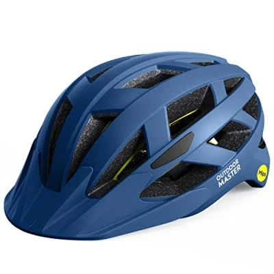 Image of OutdoorMaster Gem Recreational MIPS Cycling Helmet Two Removable Liners &amp; Ventilation in Multi Environment Bike Mountain, Motorway for Youth Adult (Ocean Blue, Large)