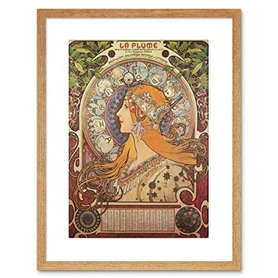 Image of Wee Blue Coo Alphonse Mucha Nouveau Old Master Painting Repro Framed Wall Art Print