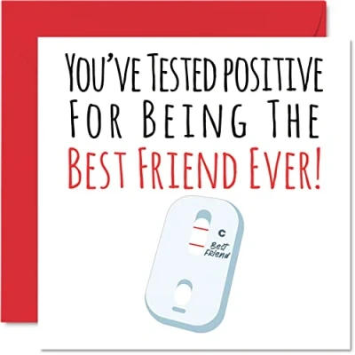 Image of Funny Birthday Cards for Friend Positive Best Ever Joke Happy Card from Bestie, Gifts, 145mm x Friendship Greeting Gift Bestfriend