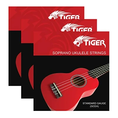 Image of TIGER UAC14 3 Soprano Ukulele Strings Standard Gauge Quality Tone Pack of Sets