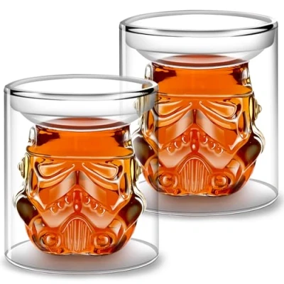 Image of Creative Whisky Sobriety Glasses, Flask Carafe, Whiskey Carafe for Wine, Bourbon, Liquor, Vodka, Scotch, 150ml Gifts Men, 2 pcs…