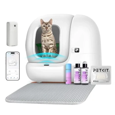 Image of PETKIT PURA MAX 2 Self Cleaning Cat Litter Tray, App Control, Dual Odour Control (PURA AIR &amp; N50 2.0), Scoop Free for Multiple Cats, Includes Mat Liners