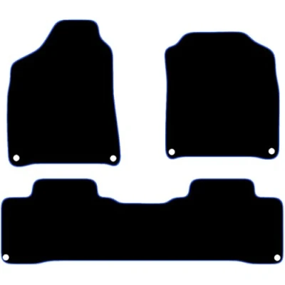 Image of Carsio Carpet Car Mats For Ssangyong Korando 2011 To 2019 Tailored Fit Floor Mat Set Complete Accessory Black Custom Fitted All Weather, Anti Slip Backing &amp; Blue Trim