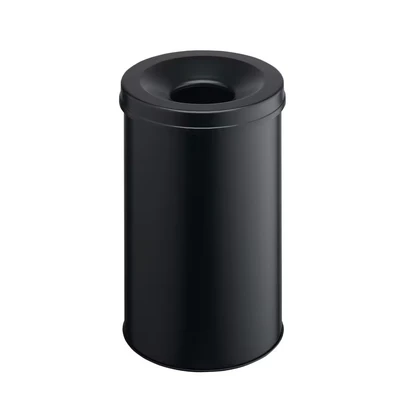 Image of Durable Self Extinguishing Metal Waste Bin Black 30 Litre Capacity Stylish and Modern Finish for Complete Safety In The Office, Warehouse, School, etc.