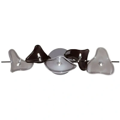 Image of Otto Ceiling/Wall 5 Light G4 Bar, Polished Chrome/Black Glass, NOT LED/CFL Compatible