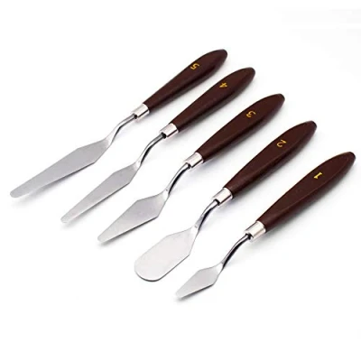 Image of 5 PCS Painting Mixing Scraper Set, HUYU Professional Stainless Steel Artist Oil Palette Knife Spatula Paint Art