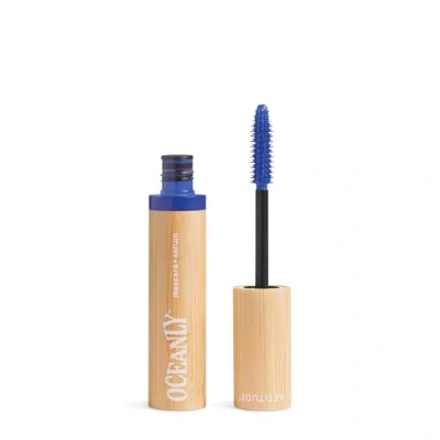 Image of ATTITUDE Oceanly Serum Infused Mascara, EWG Verified, Eye Lash Serum, Length + Volume, Vegan Beauty and Makeup, Blue, 7 g