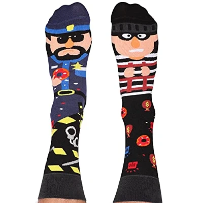 Image of Nanushki Crazy funny socks police motif, policeman, 44 46