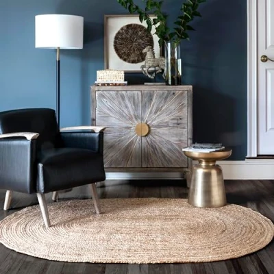 Image of nuLOOM Rigo Hand Woven Farmhouse Jute Accent Rug, 2&#039; 3&quot; x 4&#039; Oval, Natural