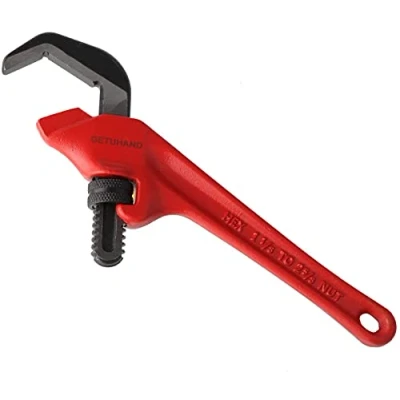 Image of Candeon 9 1/2 Inch Pipe Wrench, Offset Hex Wrench Heavy Duty Plumbing Chrome Vanadium Steel Tools with Large Jaw Width, 1 1/8&quot; to 2 5/8&quot; (29 67mm) Capacity