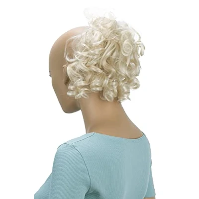 Image of CAISHA Hairpiece Scrunchy Updo Hairstyles Voluminous Curly Messy Bun Light Blonde G17L