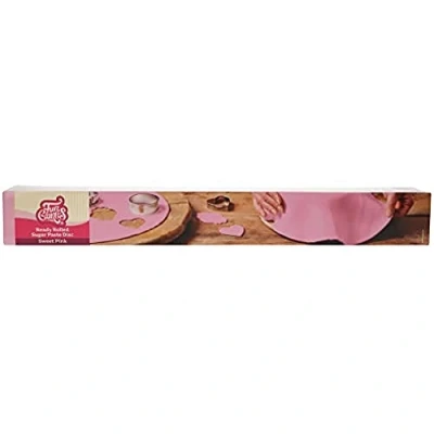 Image of FunCakes Ready Rolled Sugar Paste Disc Sweet Pink, Delicious Vanilla Flavour, Already 36 cm Round and 3 mm Thick, 430 g