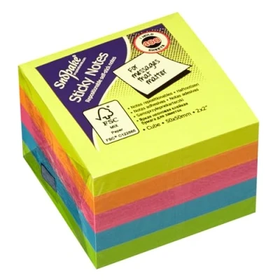 Image of Snopake 50 x mm Neon Assorted Sticky Notes [Pack of 1, 400 Sheets per Pad] 13223