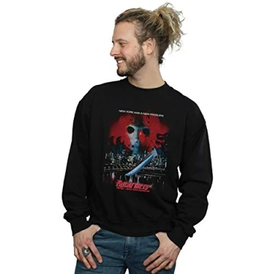 Image of Absolute Cult Friday The 13th Men&#039;s Jason Takes Manhattan Sweatshirt Black Large