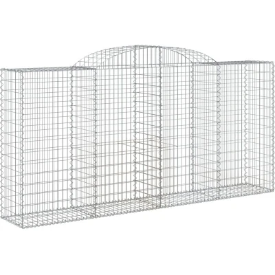 Image of vidaXL Arched Gabion Baskets 20 pcs 300x50x140/160 cm Galvanised Iron