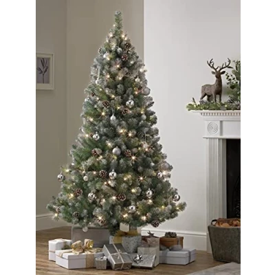 Image of Habitat 6ft Blue Oscar with Pine Cone Christmas Tree