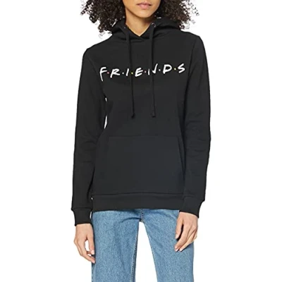 Image of Friends Women&#039;s Titles Hoodie, Black (Black Blk), 14 UK