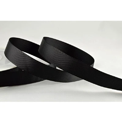 Image of Black Grosgrain Ribbon 22mm x 1 Metre Cut from roll