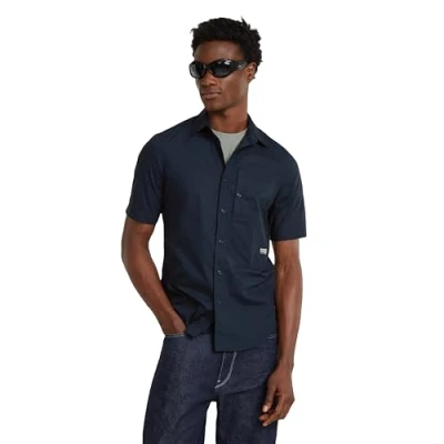 Image of G Star Men&#039;s G4A Slim Shirt , Blue (salute D24306 4481 C742), M