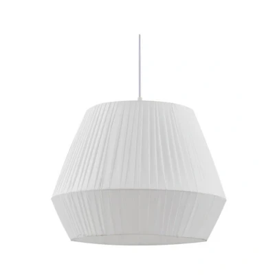 Image of Lindby Vitore pendant light, Ø 40 cm, textile, white