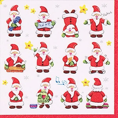 Image of Anniversary House Tiflair Luxury Christmas Napkins, Nostalgic Tree Design, Thick and Strong Paper Lunch Napkins 3 ply, Multi Coloured PJ312315