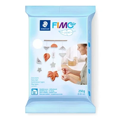 Image of STAEDTLER Fimo Air Light Drying Modelling Clay Extra White Ready to Use No Burning Process Necessary 350 g Pleasant Feel Does Not Stick 8130 0