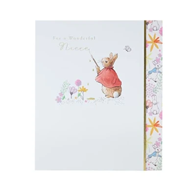 Image of UK Greetings Peter Rabbit Birthday Card for Niece Sweet Paint Design, Multi, 159x184mm
