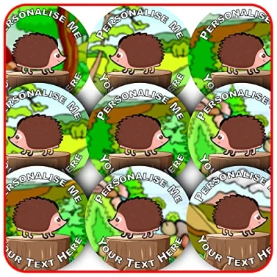 Image of 144 Personalised Hedgehog 30mm Glossy Reward Stickers
