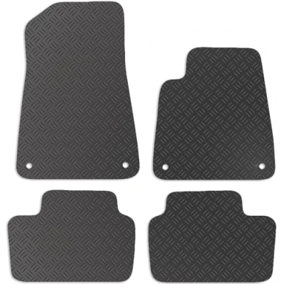 Image of Carsio Rubber Car Mats For Polestar 2 2020+ Onwards Tailored Fit Floor Mat Set Complete Accessory Black Custom Fitted All Weather &amp; Heavy Duty, Anti Slip Backing with Clips