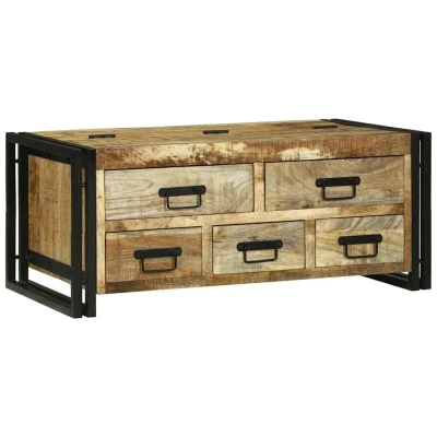 Image of vidaXL Coffee Table 90x50x38 cm Solid Wood Rough Mango