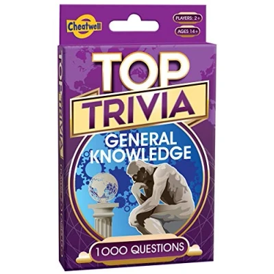 Image of Cheatwell Games Top Trivia General Knowledge Party Game Family Travel Fun and Easy to Play 1000 Questions for 2 or More Players Ages 14+