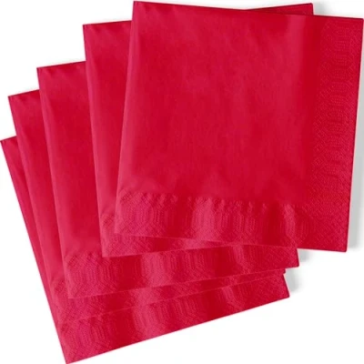 Image of Vibrant Ruby Red Luncheon Napkins (16cm) 20 Count Premium Disposable for Parties and Events