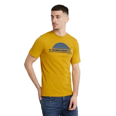 Image of G STAR RAW Men&#039;s Sunrise Slim R T Shirt, Yellow (Dk Spice D24689 336 8171), XL
