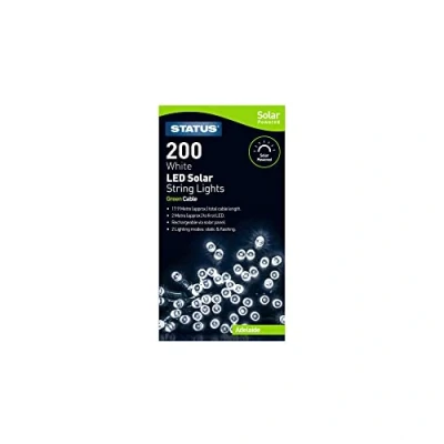 Image of Status Adelaide 200   White LED Solar String Lights