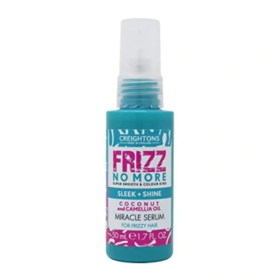 Image of Creightons Frizz No More Sleek &amp; Shine Miracle Serum 50ml Smooths Hair, Locks Out Moisture, Ideal for Prone or Wavy/Curly Hair Super Smooth, Colour Kind
