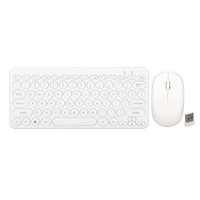 Image of VBESTLIFE Wireless Keyboard Mouse Combo,Ergonomic Design Silent 10M Set,for Office Business Home Game(White)