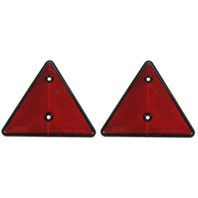 Image of 2x RED TRIANGLE REFLECTOR SCREW FIT LORRY TRAILER CARAVAN HORSEBOX MP16B MAYPOLE