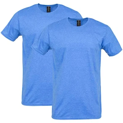 Image of Gildan Unisex&#039;s Softstyle Cotton T Shirt, Style G64000, Multipack, Heather Royal (2 Pack), XXL (Pack of 2)