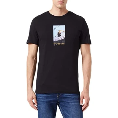 Image of JACK &amp; JONES Men&#039;s Jorbooster Tee SS Crew Neck July 22 T Shirt, Black, L