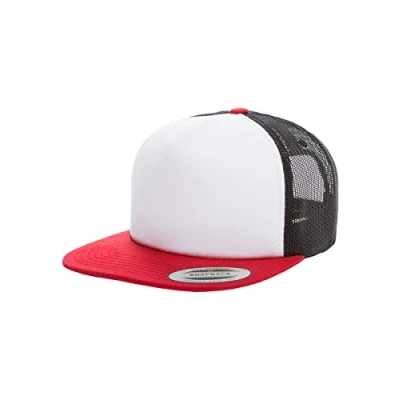 Image of Flexfit FOAM Trucker Cap, Size: One Size, Red/wht/bk