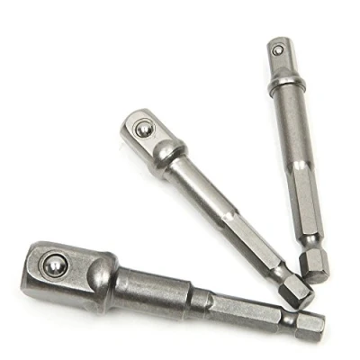 Image of MALAYAS 3PCS Impact Socket Adapter/Extension Set Turns Power Drill Into High Speed Nut Driver. 1/4&quot;, 3/8&quot;, and 1/2&quot; Drive