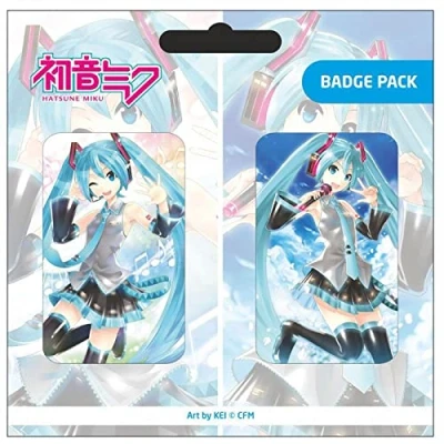 Image of POPbuddies Hatsune Miku Pin Badges 2 Pack Set A