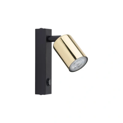 Image of Top Reading Wall Light Black, Gold 1xGU10