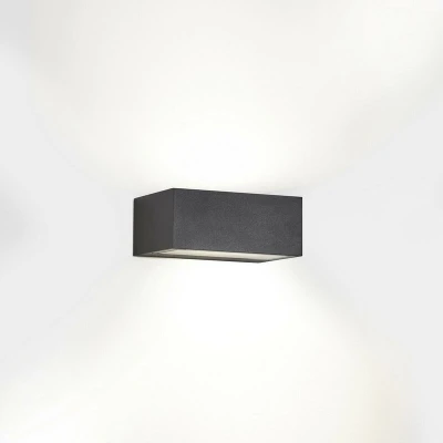 Image of Nemesis Outdoor LED Up Down Light Urban Grey, Opal IP65 10.5W 2700K