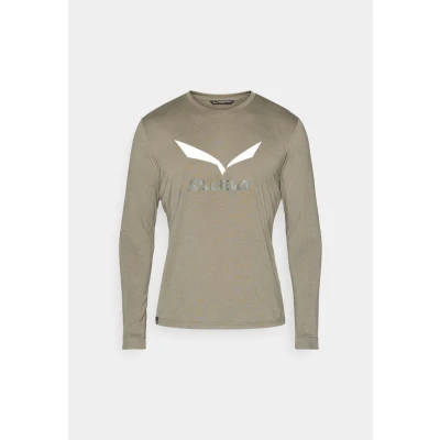 Image of Salewa Solidlogo Dry L/S Tee M, Faded Green, L