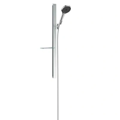 Image of hansgrohe 27672000 Rainfinity Water Saving Shower Set 130, 3 Sprays, EcoSmart with Rail 0.90 m, soap dish, Chrome